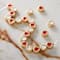 Red & White Enamel Metal Round Heart Beads, 8mm by Bead Landing™